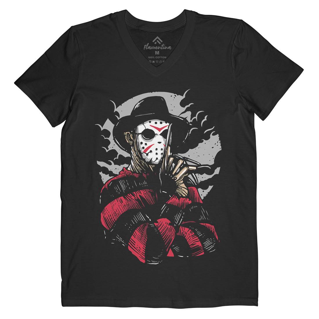 Freddy Mens V-Neck T-Shirt Horror A532
