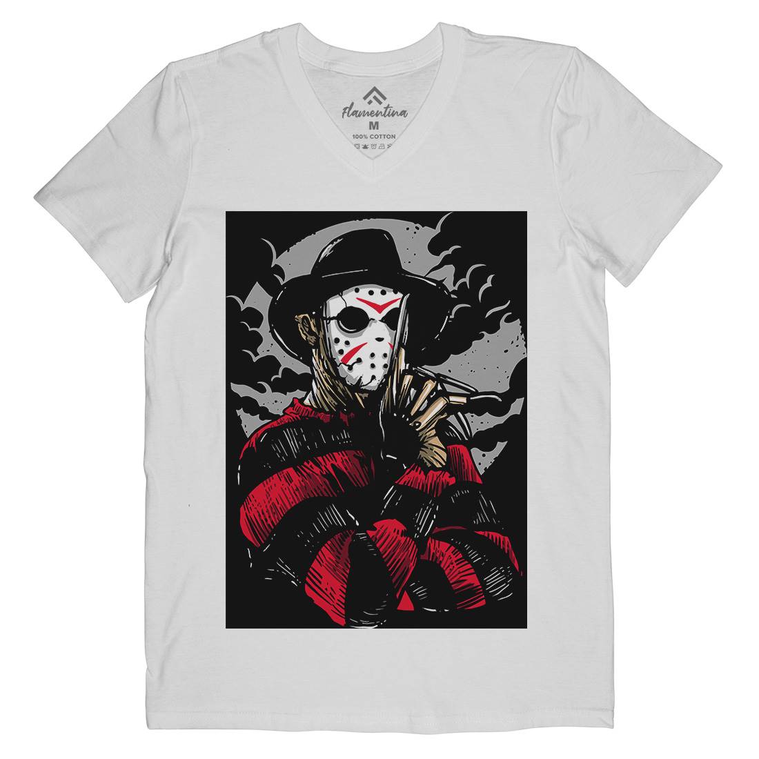 Freddy Mens V-Neck T-Shirt Horror A532