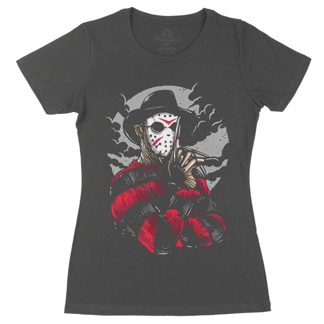 Freddy Womens Organic Crew Neck T-Shirt Horror A532