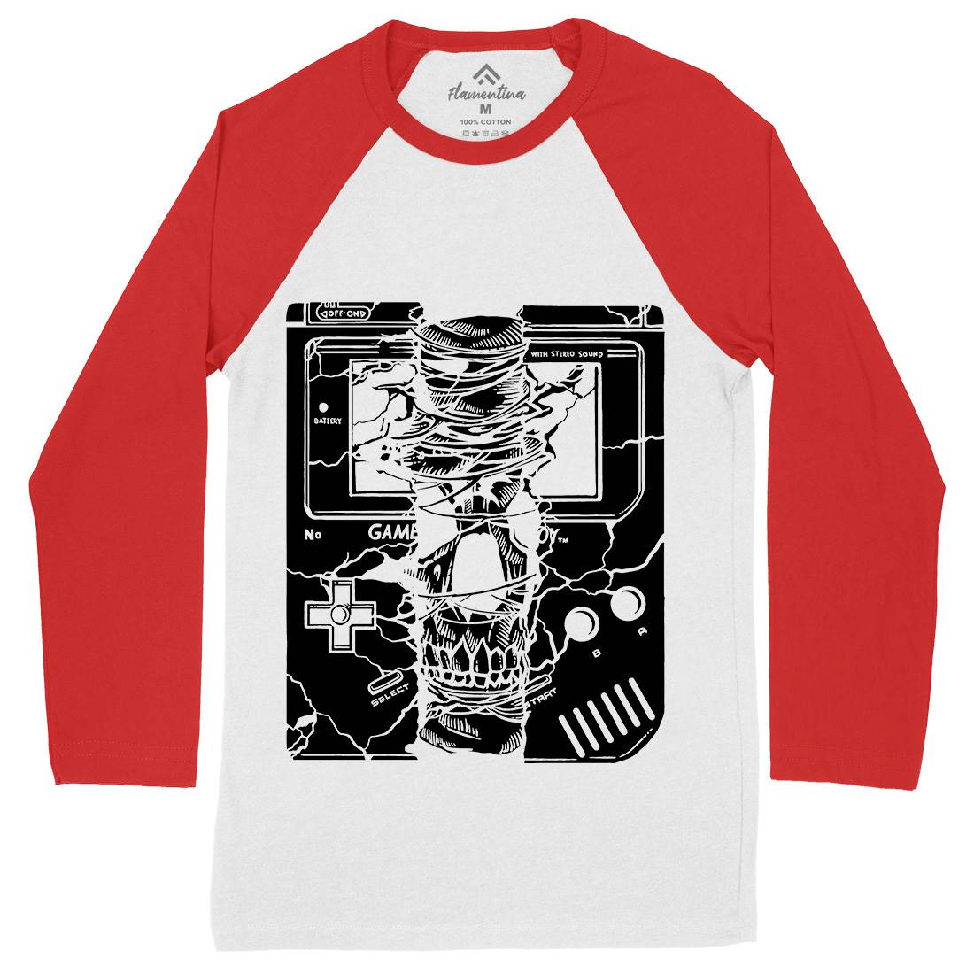 Game Skull Mens Long Sleeve Baseball T-Shirt Geek A533