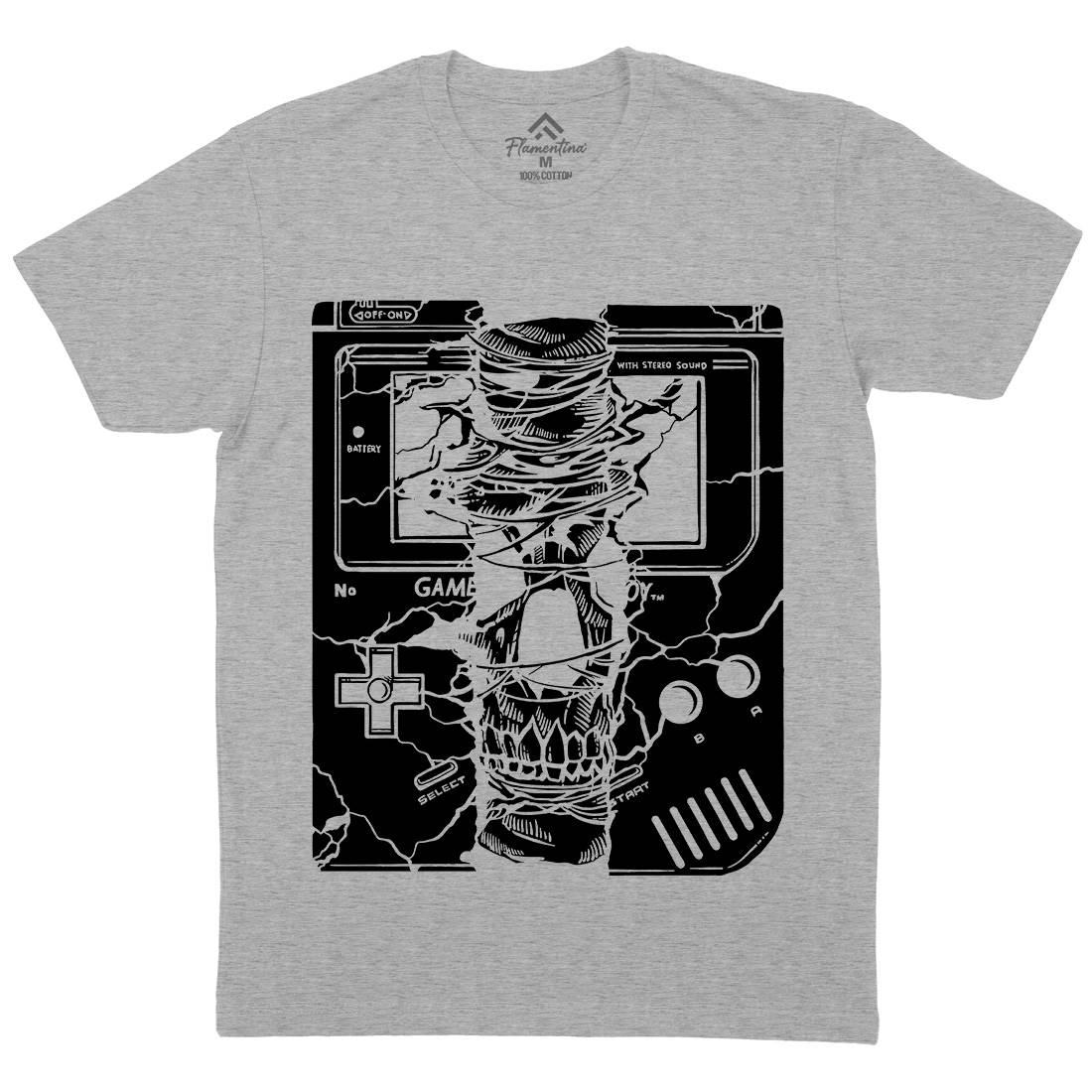 Game Skull Mens Organic Crew Neck T-Shirt Geek A533