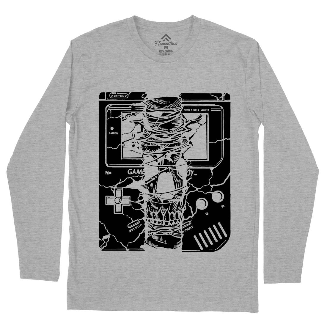 Game Skull Mens Long Sleeve T-Shirt Geek A533