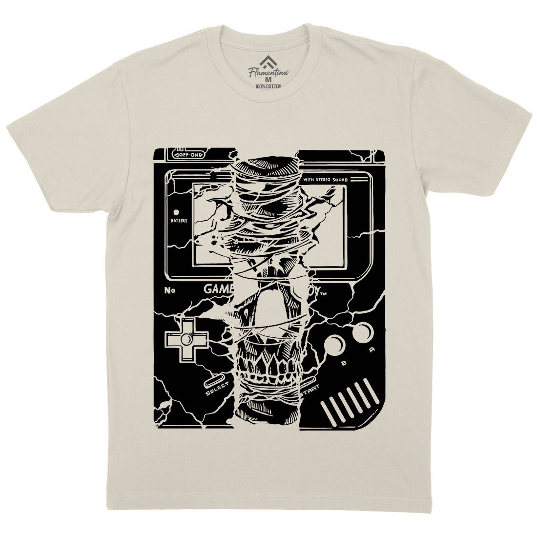 Game Skull Mens Organic Crew Neck T-Shirt Geek A533