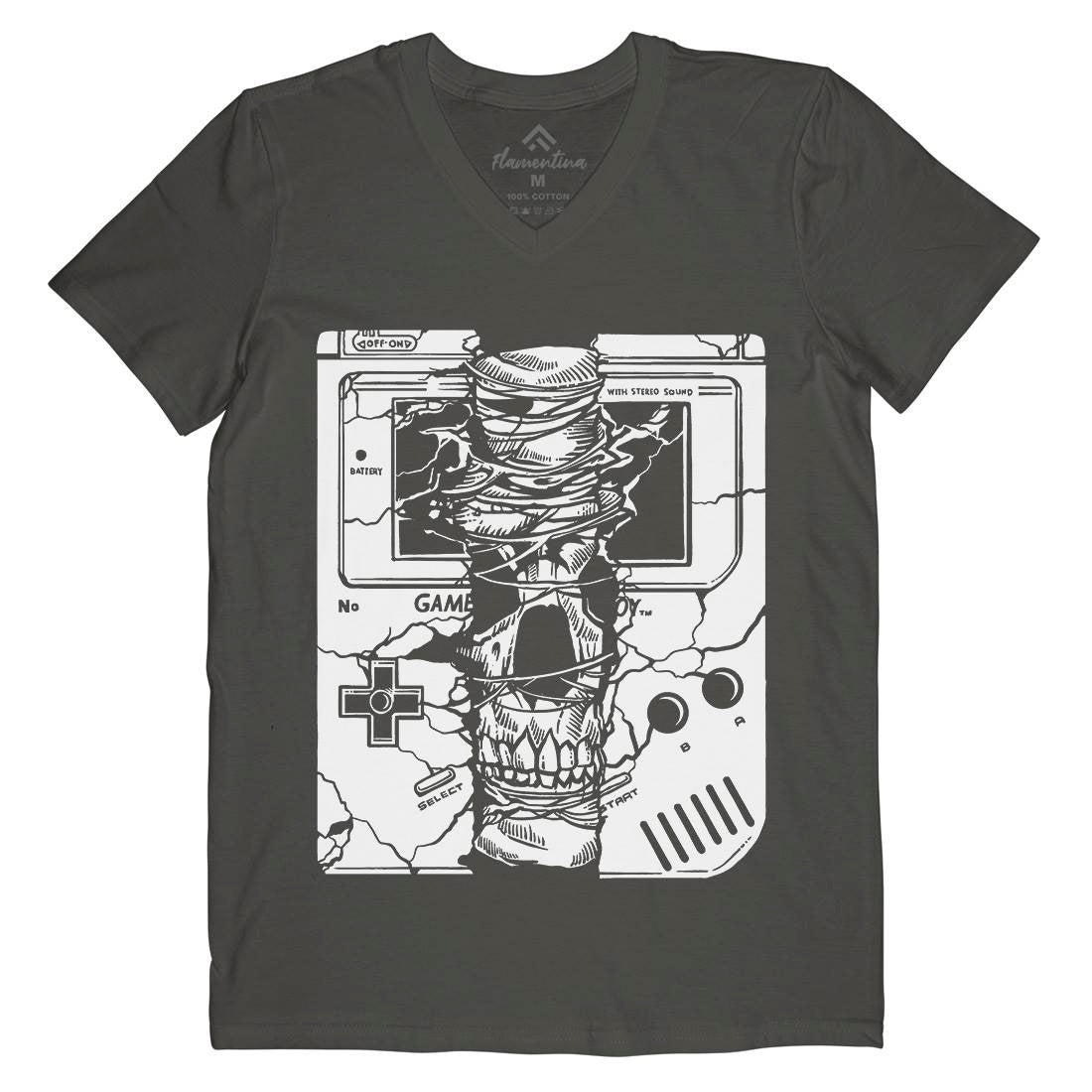 Game Skull Mens V-Neck T-Shirt Geek A533