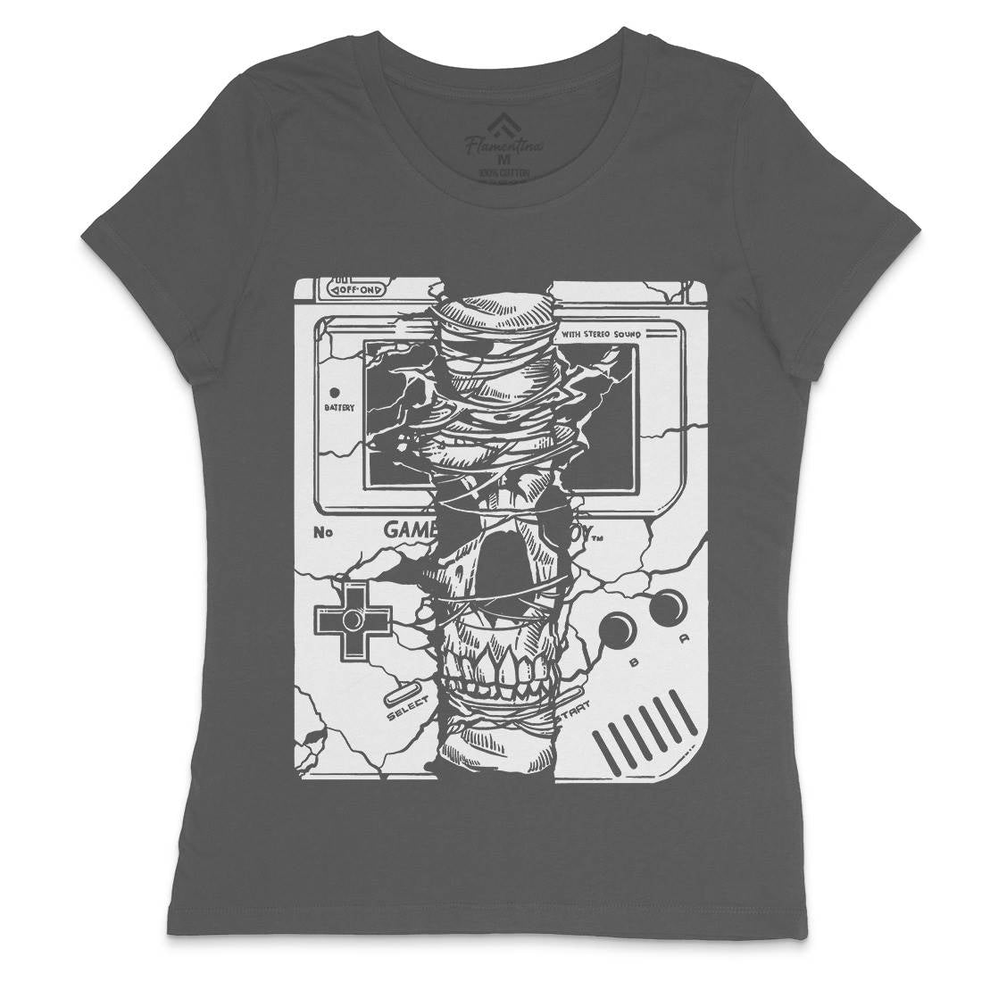 Game Skull Womens Crew Neck T-Shirt Geek A533