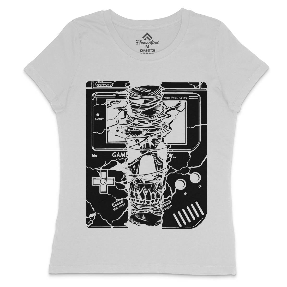 Game Skull Womens Crew Neck T-Shirt Geek A533