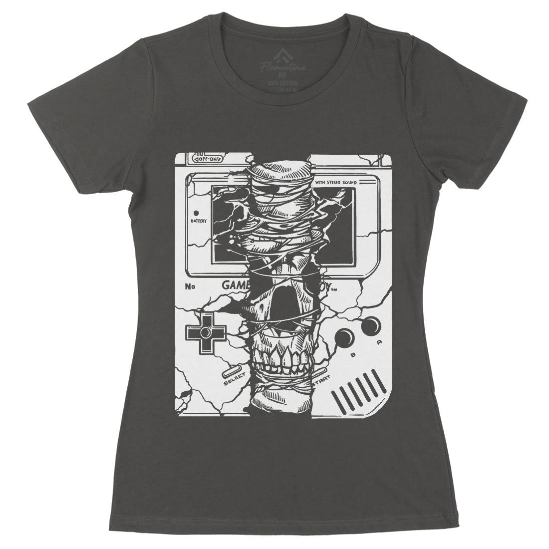 Game Skull Womens Organic Crew Neck T-Shirt Geek A533