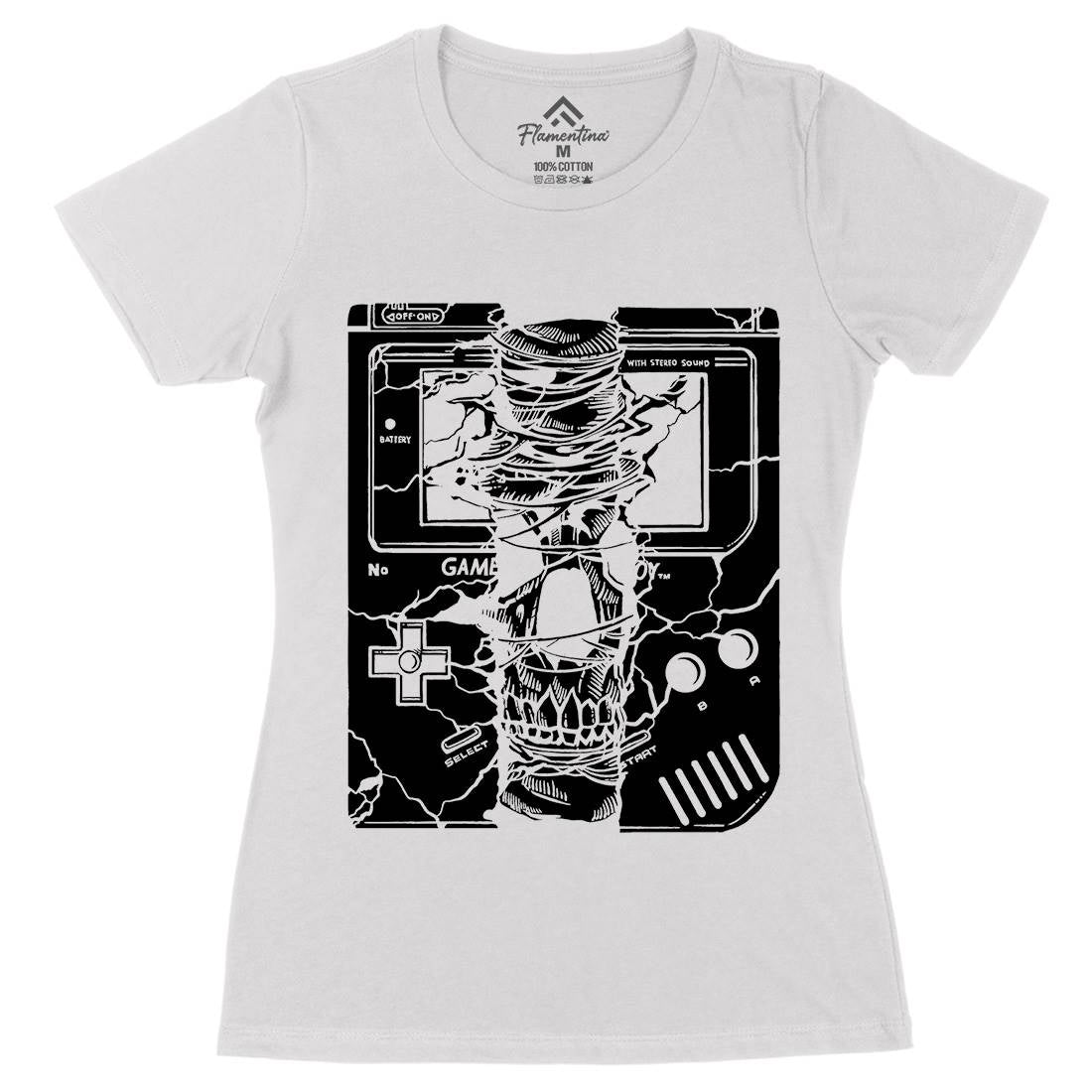 Game Skull Womens Organic Crew Neck T-Shirt Geek A533