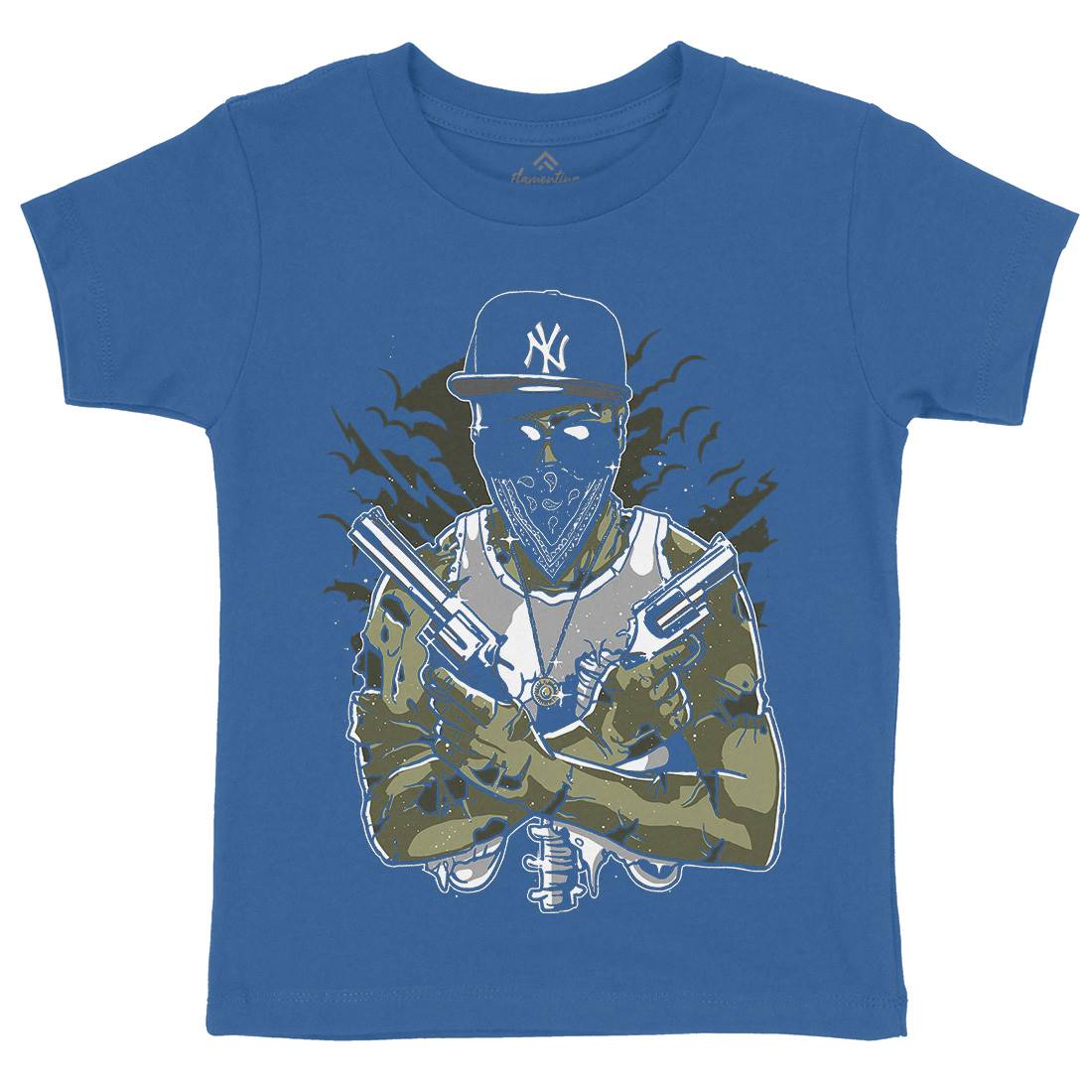 Gangster Zombie Kids Crew Neck T-Shirt Horror A534