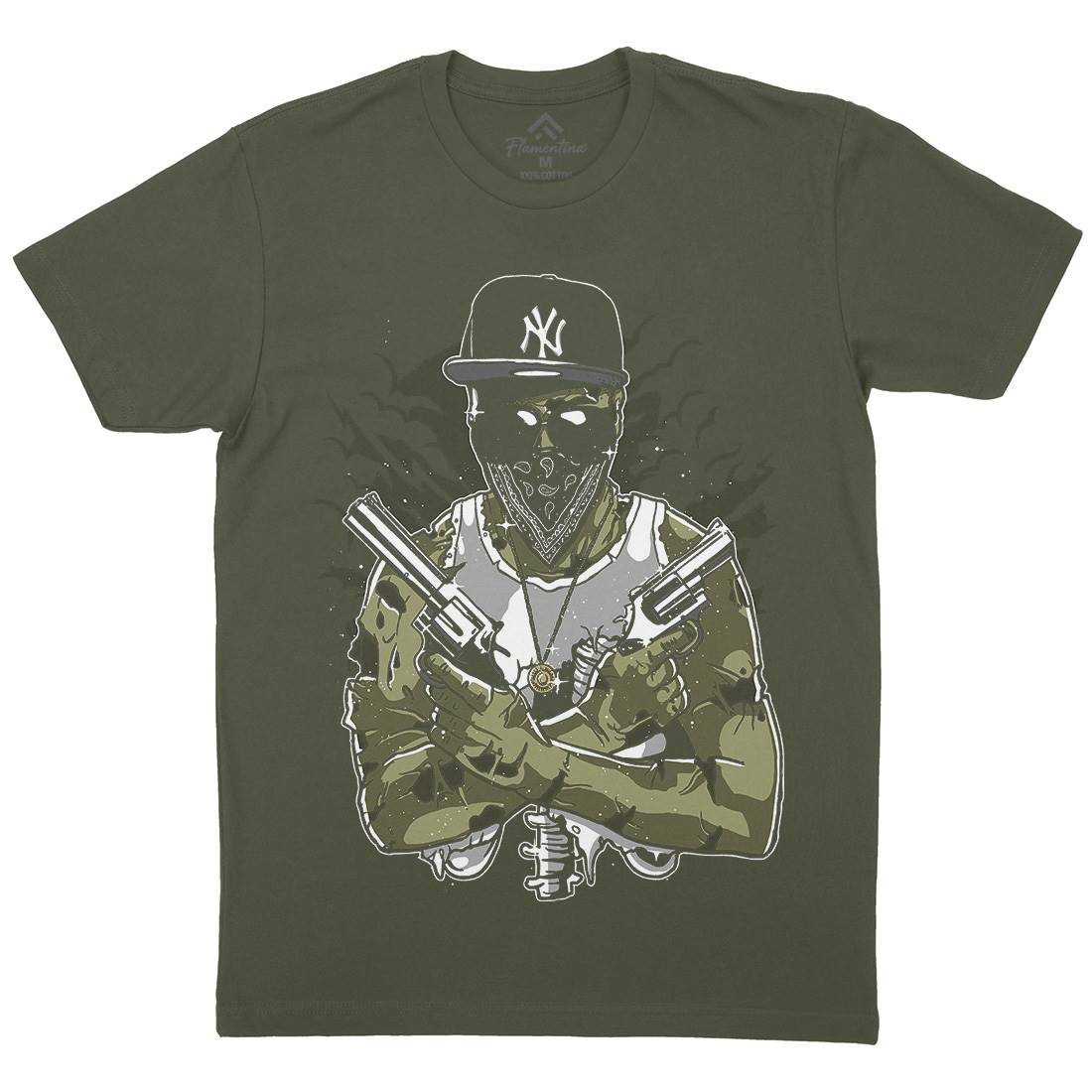 Gangster Zombie Mens Crew Neck T-Shirt Horror A534