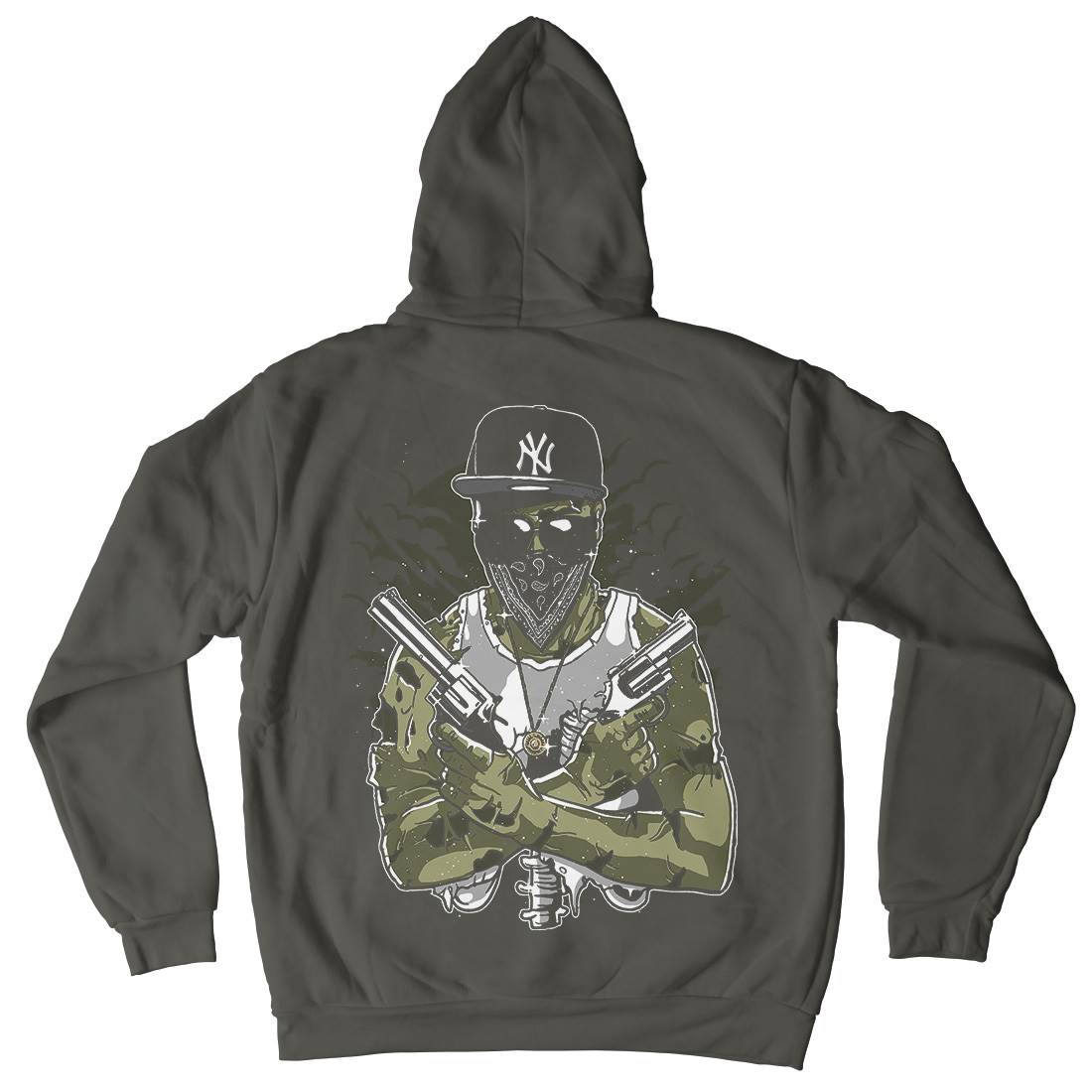 Gangster Zombie Mens Hoodie With Pocket Horror A534