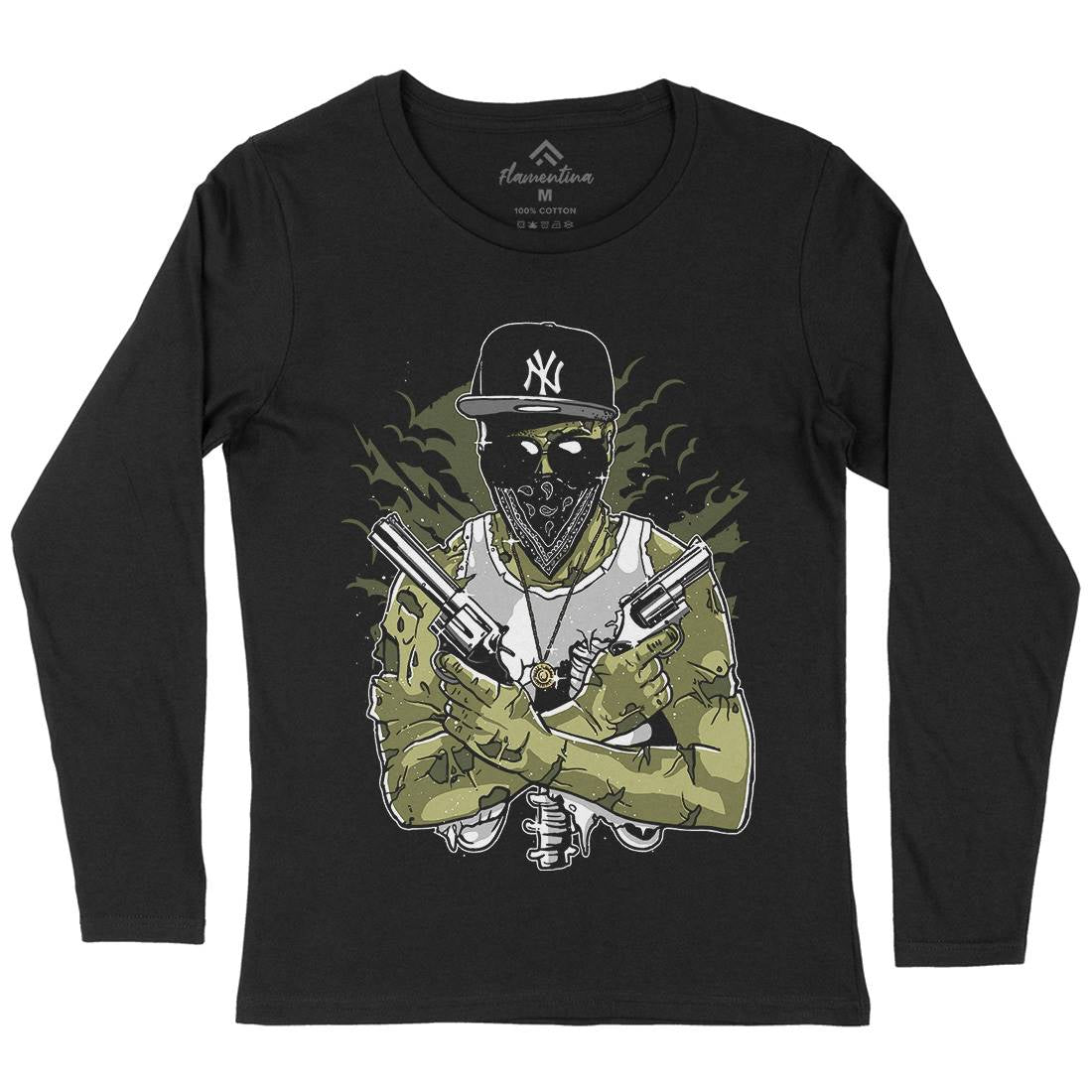 Gangster Zombie Womens Long Sleeve T-Shirt Horror A534