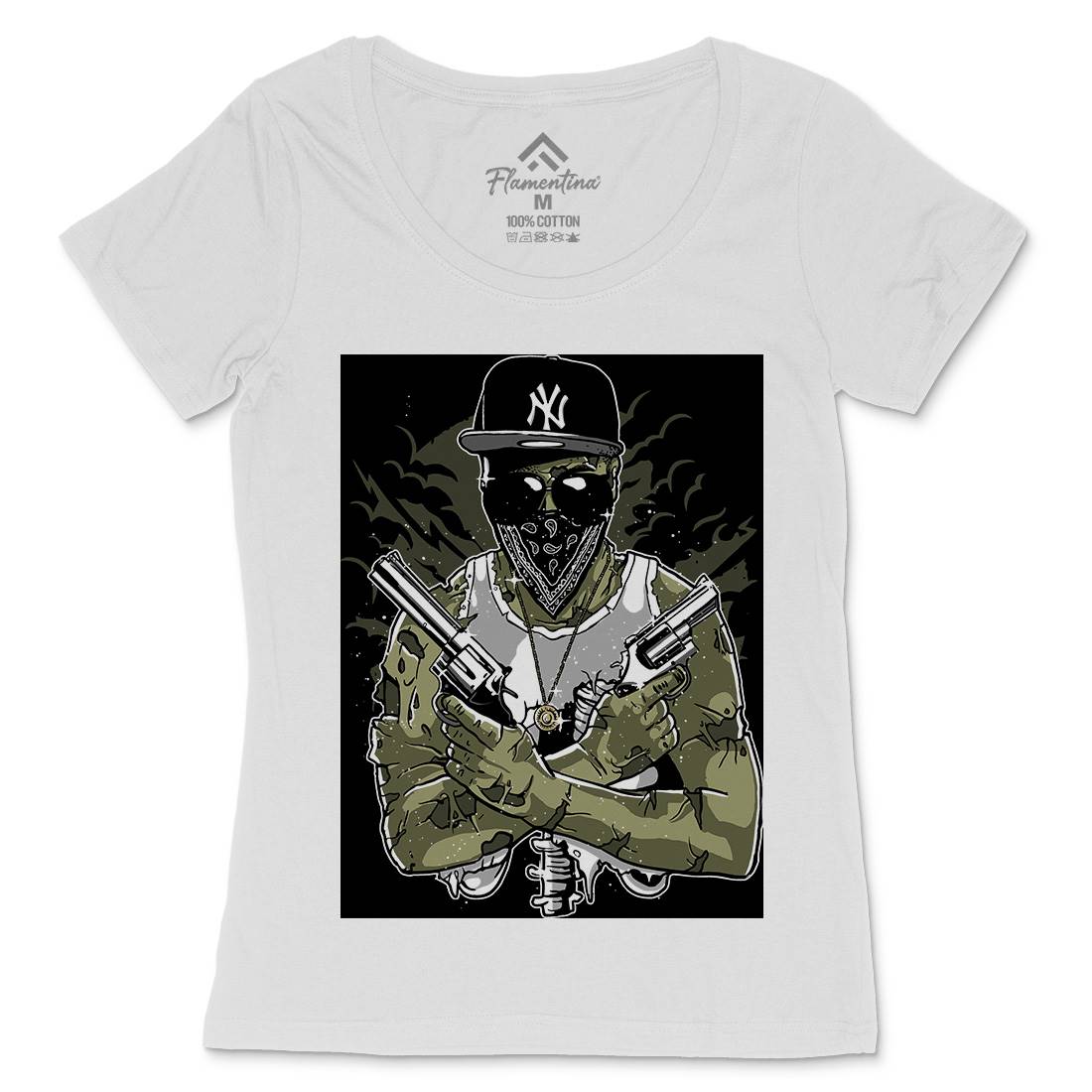 Gangster Zombie Womens Scoop Neck T-Shirt Horror A534
