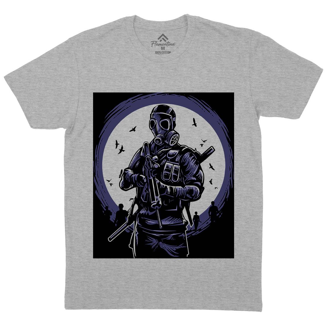 Mask Soldier Mens Crew Neck T-Shirt Horror A536