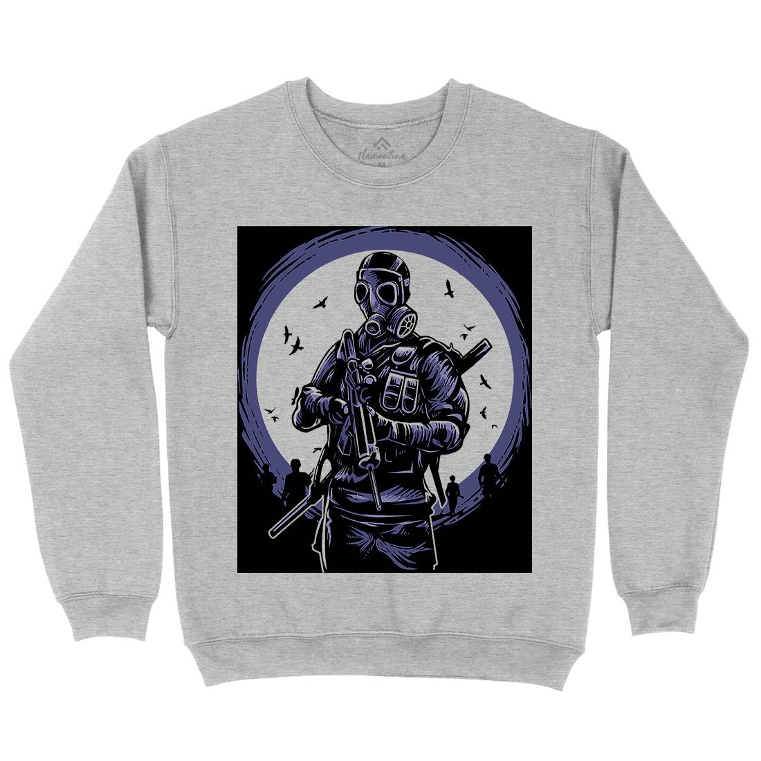 Mask Soldier Mens Crew Neck Sweatshirt Horror A536