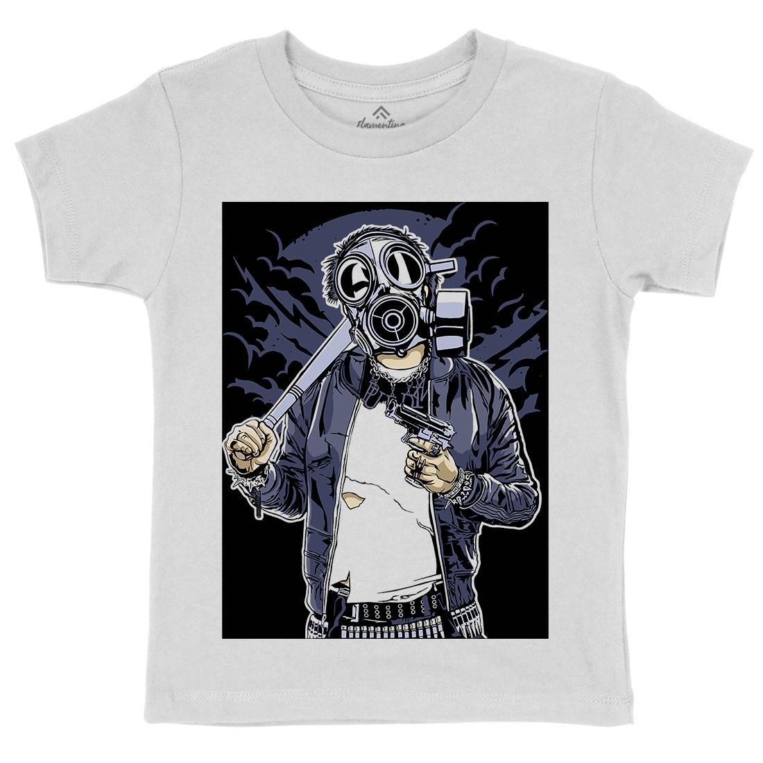 Mask Bastard Kids Organic Crew Neck T-Shirt Horror A537