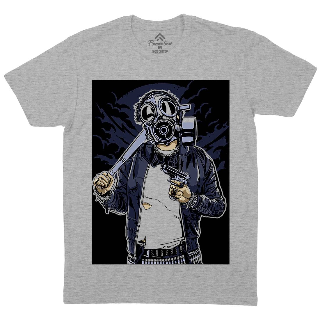 Mask Bastard Mens Organic Crew Neck T-Shirt Horror A537