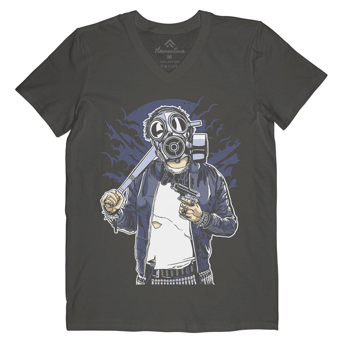 Mask Bastard Mens V-Neck T-Shirt Horror A537