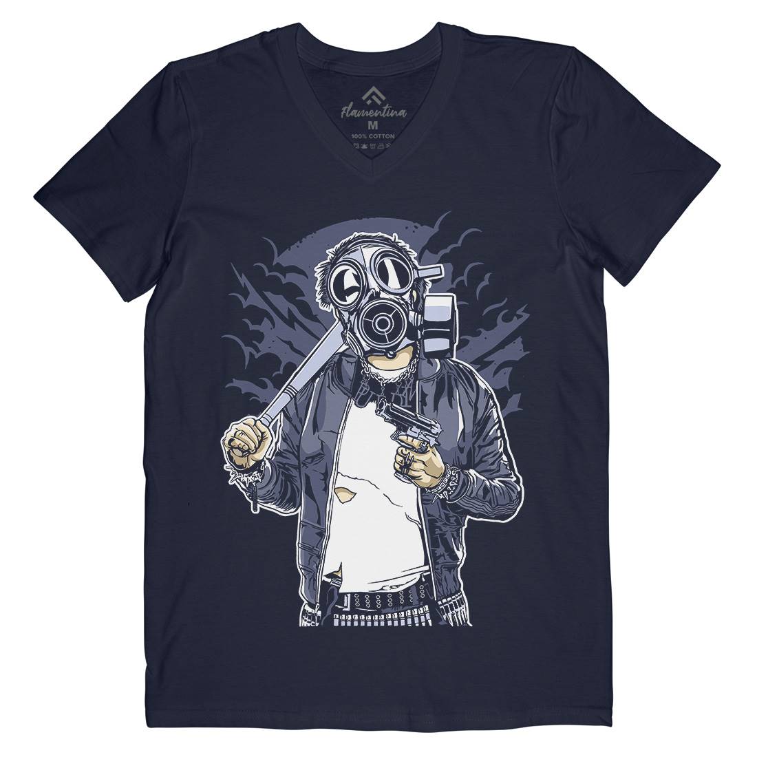 Mask Bastard Mens V-Neck T-Shirt Horror A537