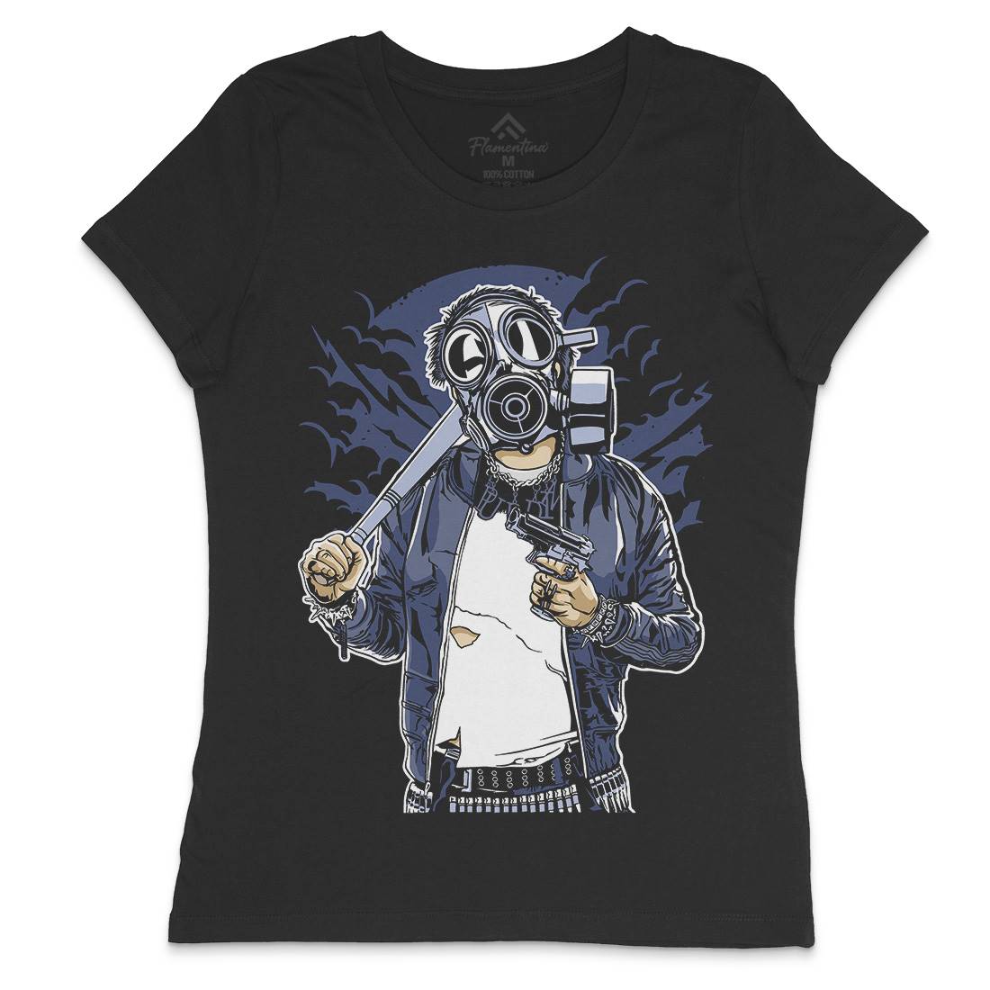Mask Bastard Womens Crew Neck T-Shirt Horror A537