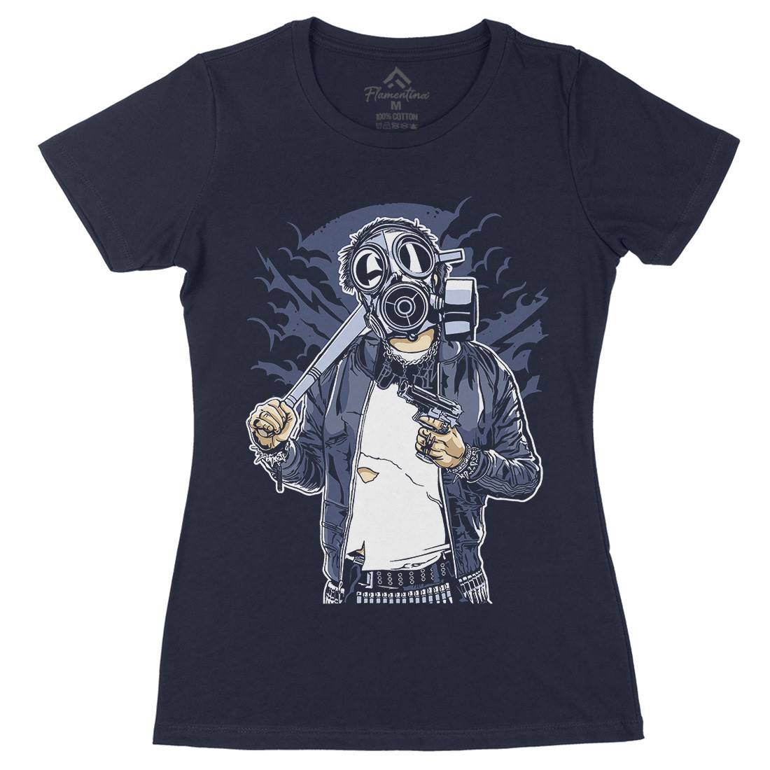 Mask Bastard Womens Organic Crew Neck T-Shirt Horror A537