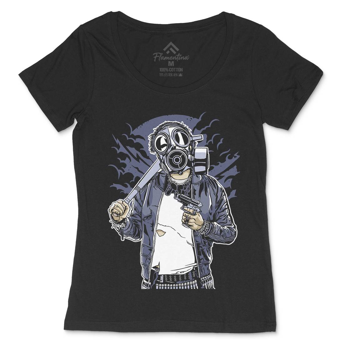 Mask Bastard Womens Scoop Neck T-Shirt Horror A537
