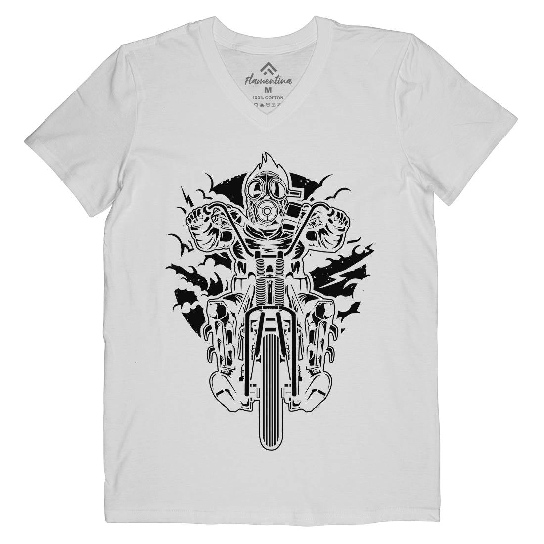 Mask Chopper Mens V-Neck T-Shirt Horror A538