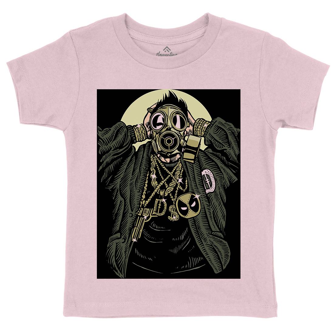 Mask Gangster Kids Organic Crew Neck T-Shirt Horror A539