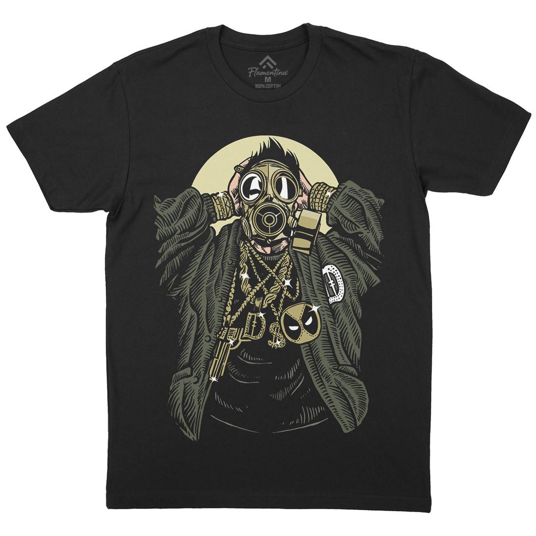 Mask Gangster Mens Crew Neck T-Shirt Horror A539
