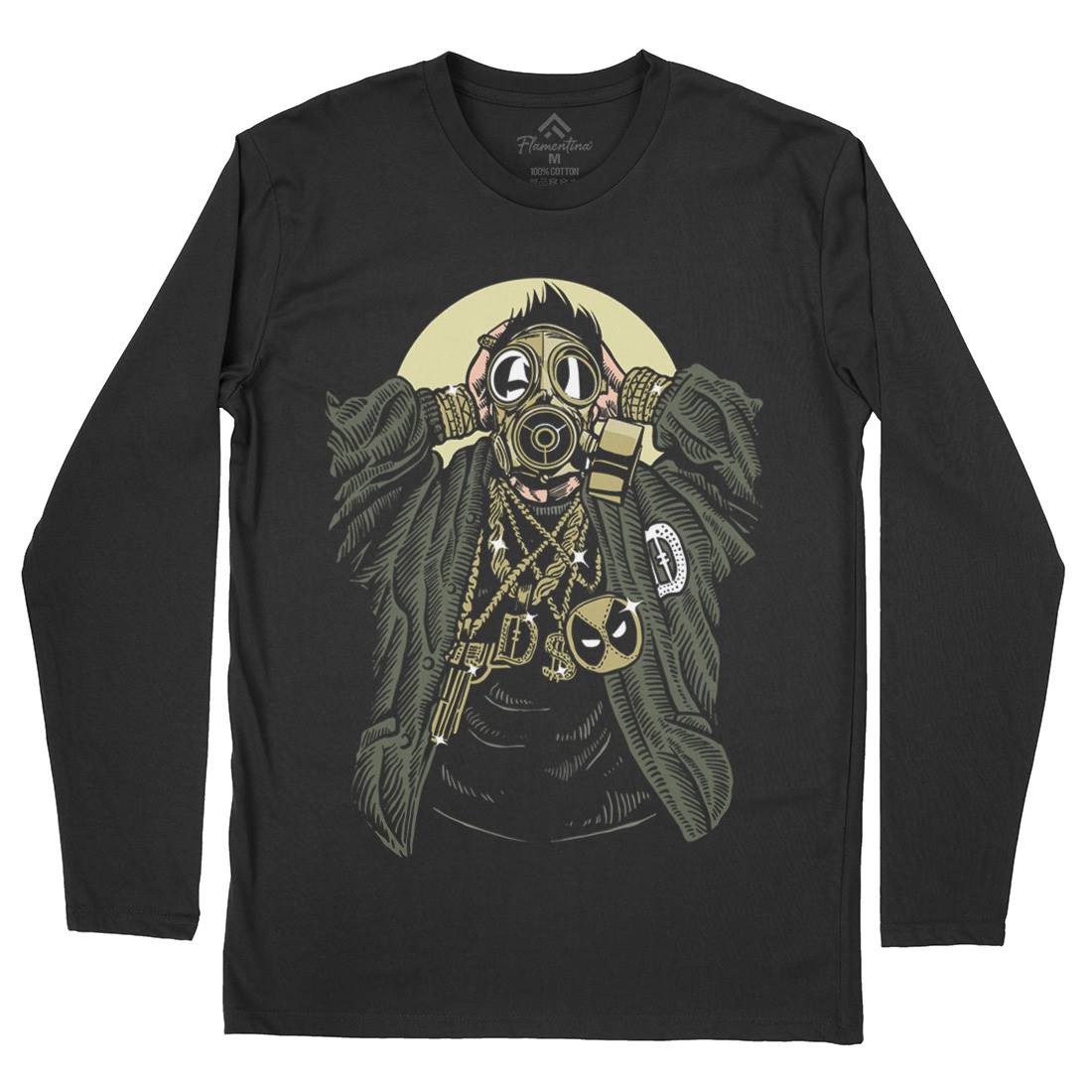Mask Gangster Mens Long Sleeve T-Shirt Horror A539
