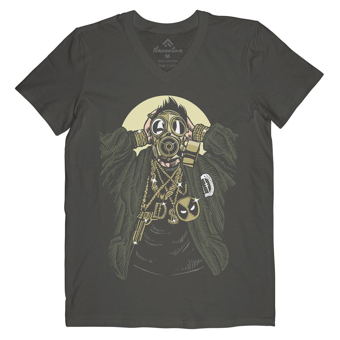 Mask Gangster Mens V-Neck T-Shirt Horror A539