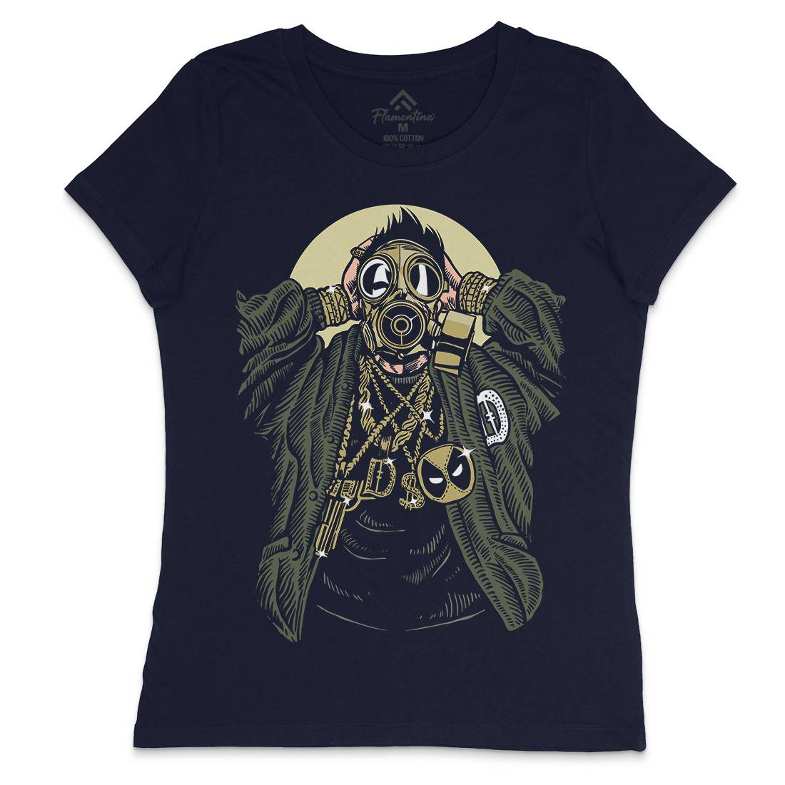 Mask Gangster Womens Crew Neck T-Shirt Horror A539