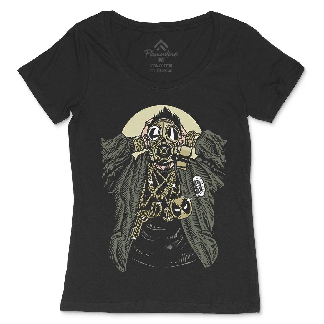 Mask Gangster Womens Scoop Neck T-Shirt Horror A539
