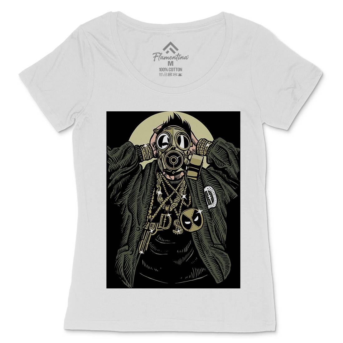 Mask Gangster Womens Scoop Neck T-Shirt Horror A539