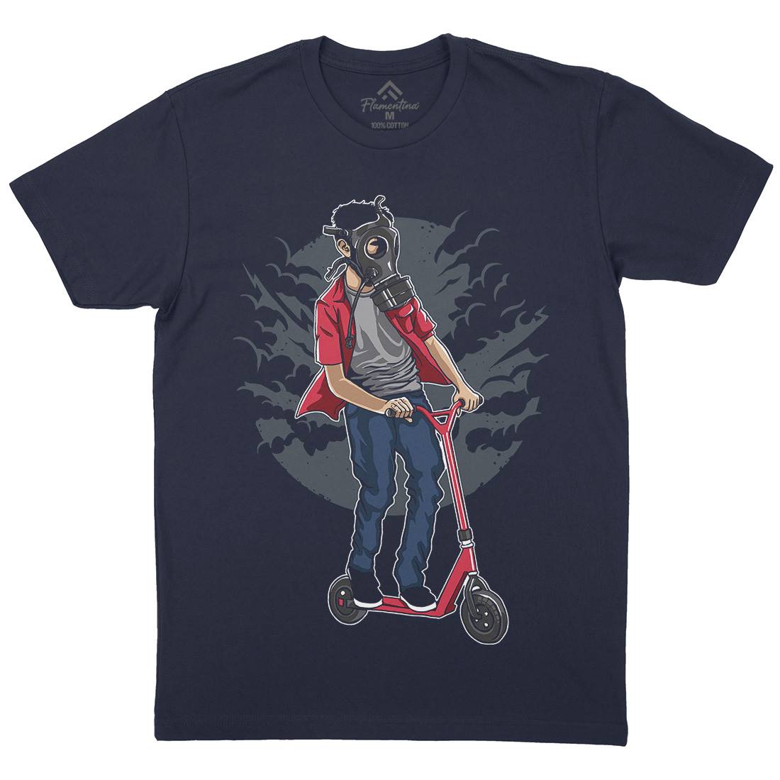 Mask Rider Mens Organic Crew Neck T-Shirt Horror A540