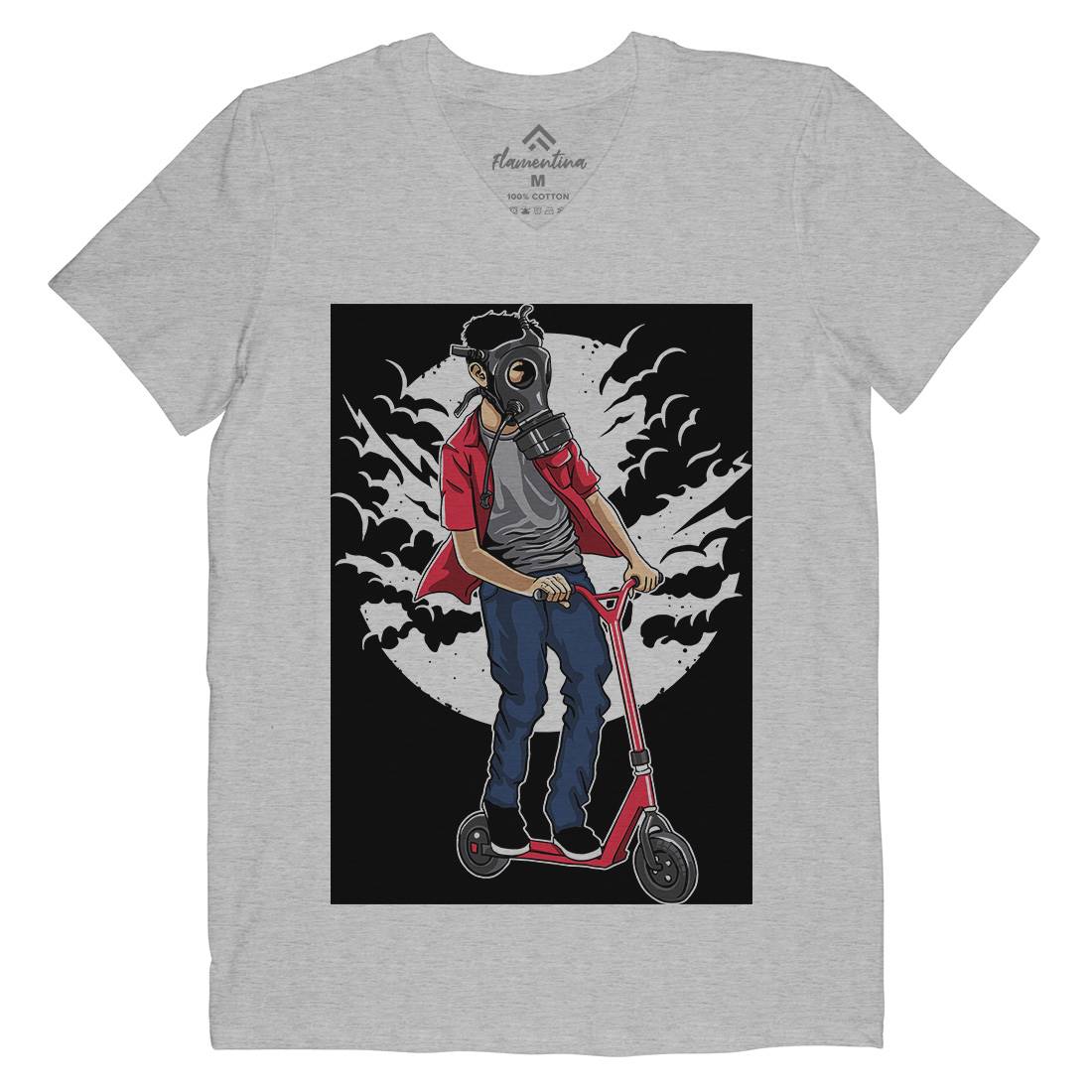 Mask Rider Mens Organic V-Neck T-Shirt Horror A540