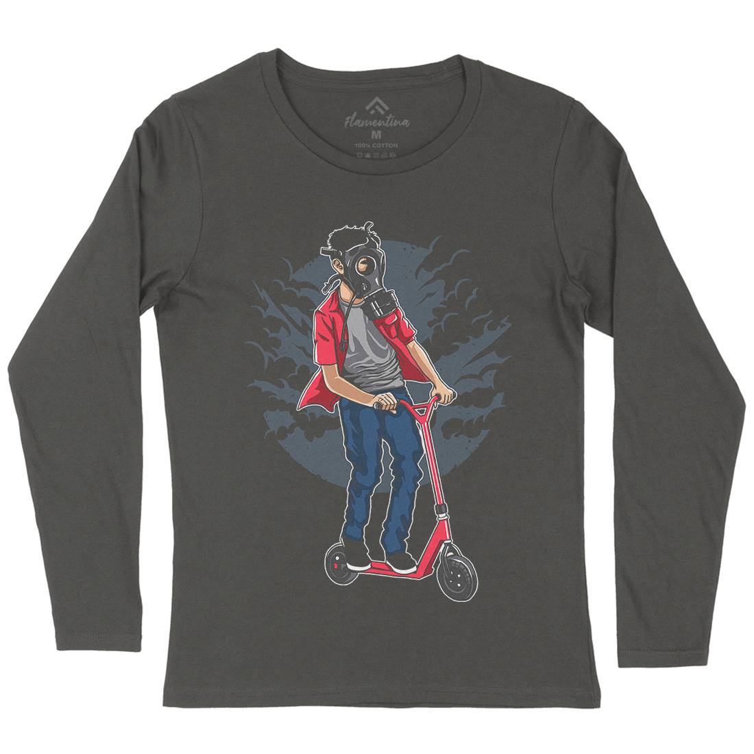 Mask Rider Womens Long Sleeve T-Shirt Horror A540