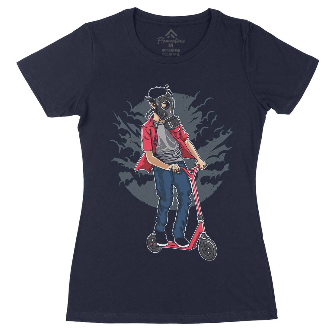 Mask Rider Womens Organic Crew Neck T-Shirt Horror A540
