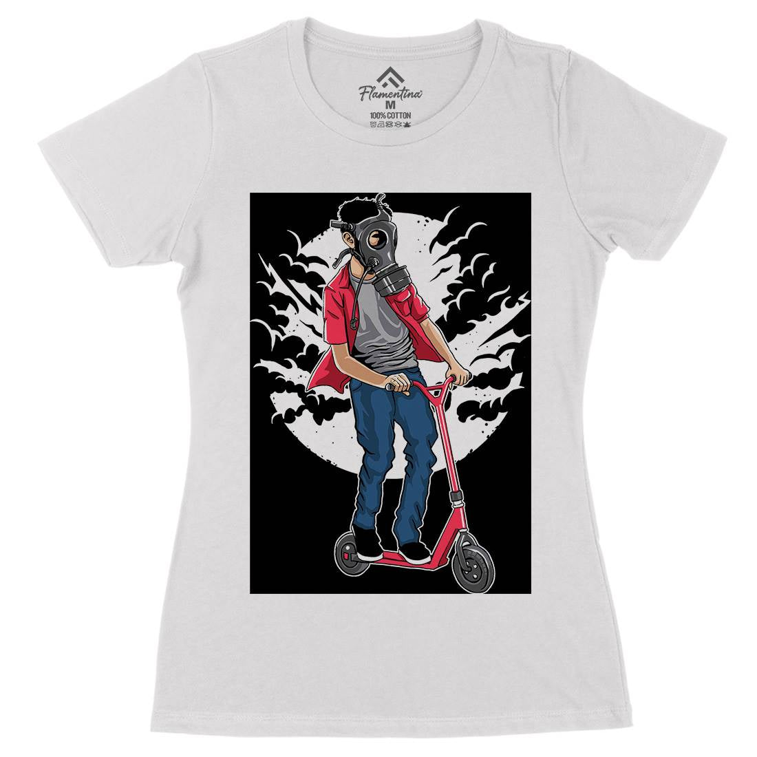 Mask Rider Womens Organic Crew Neck T-Shirt Horror A540