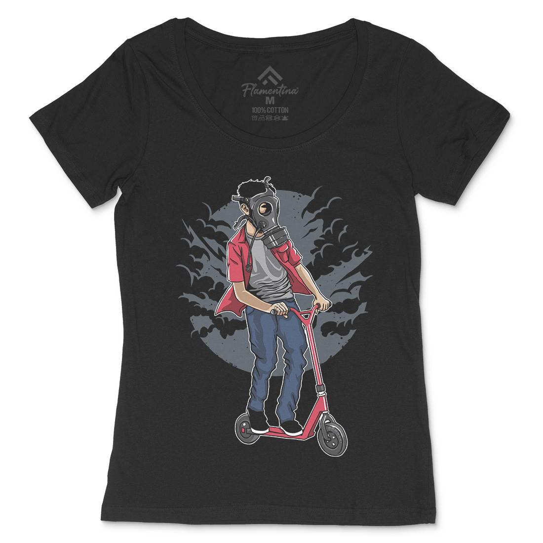 Mask Rider Womens Scoop Neck T-Shirt Horror A540