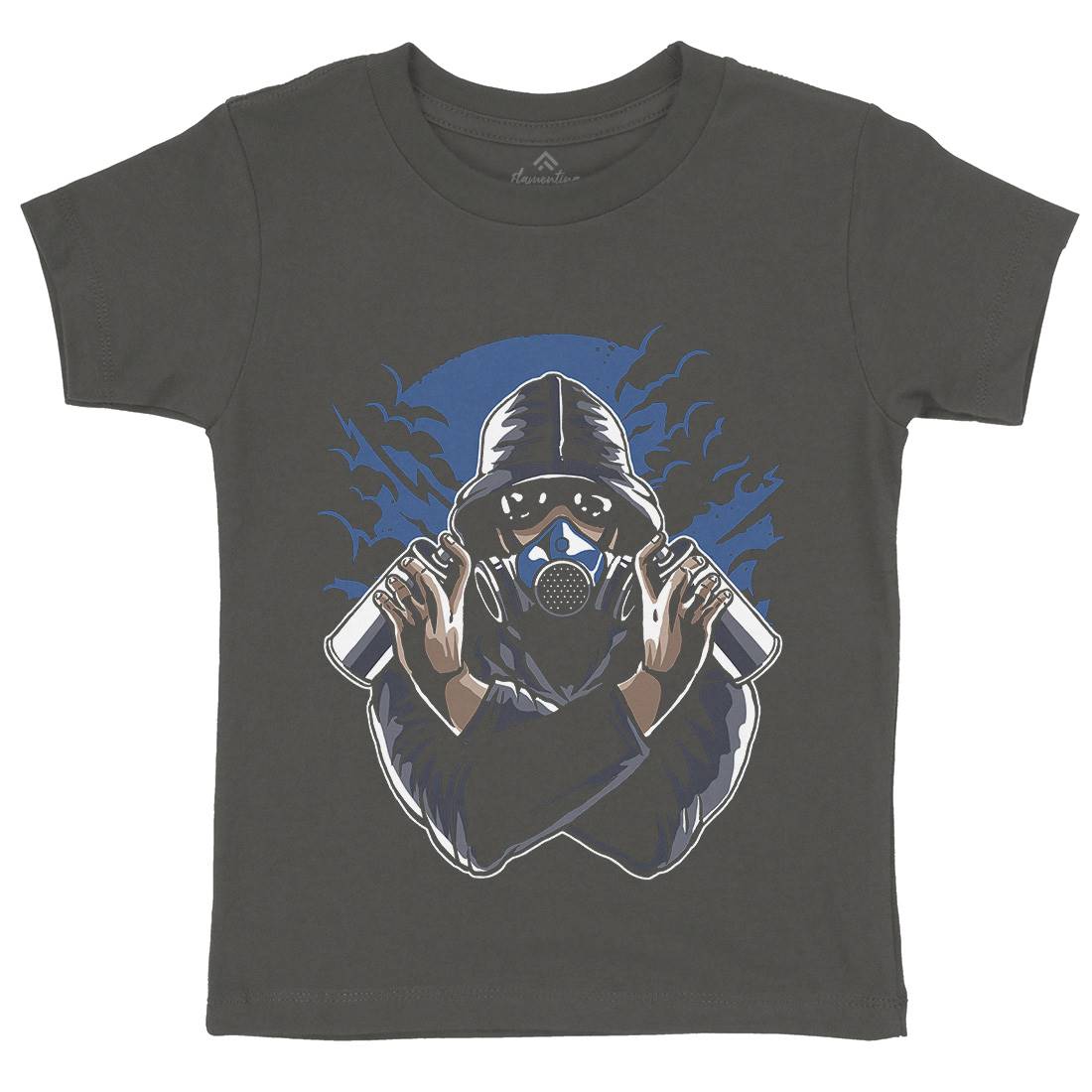 Graffiti Mask Kids Crew Neck T-Shirt Horror A541