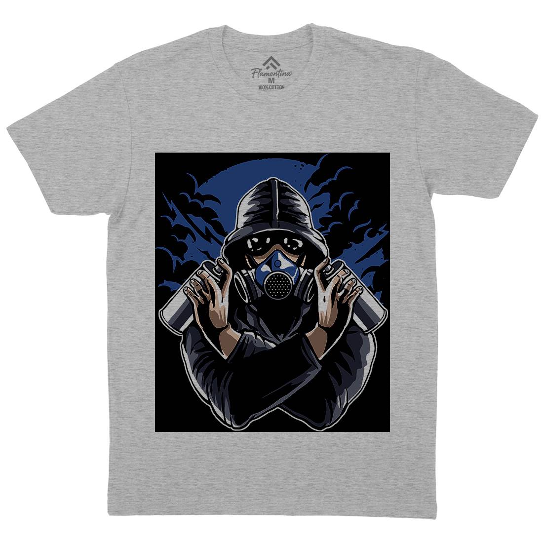 Graffiti Mask Mens Crew Neck T-Shirt Horror A541