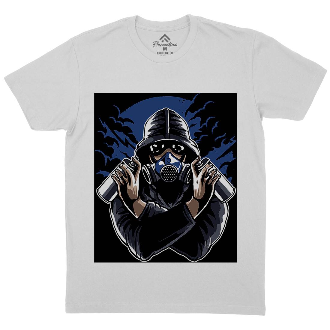 Graffiti Mask Mens Crew Neck T-Shirt Horror A541