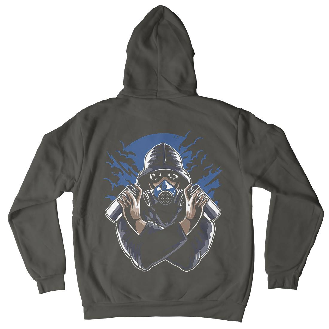 Graffiti Mask Mens Hoodie With Pocket Horror A541