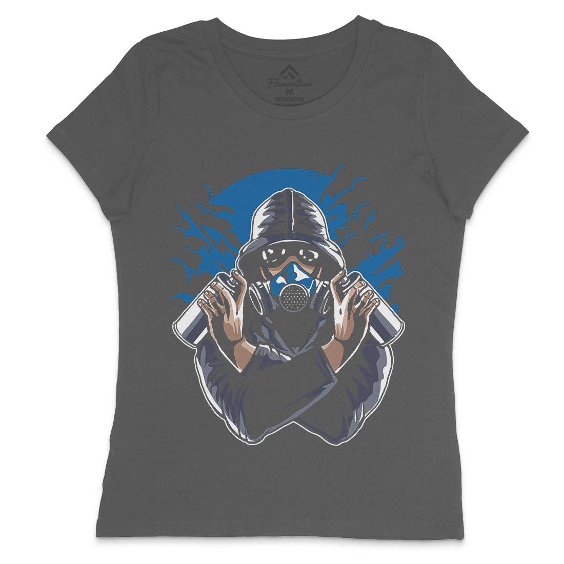 Graffiti Mask Womens Crew Neck T-Shirt Horror A541