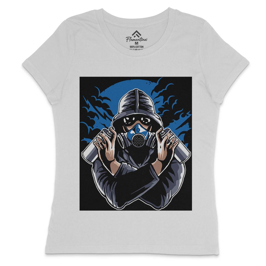 Graffiti Mask Womens Crew Neck T-Shirt Horror A541