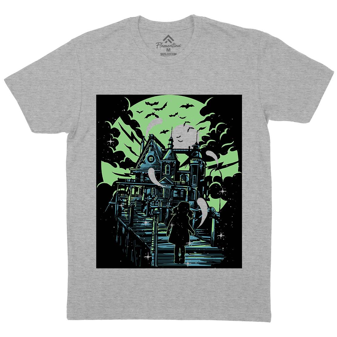 Haunted House Mens Crew Neck T-Shirt Horror A542