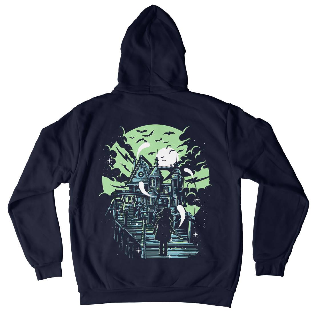 Haunted House Mens Hoodie With Pocket Horror A542