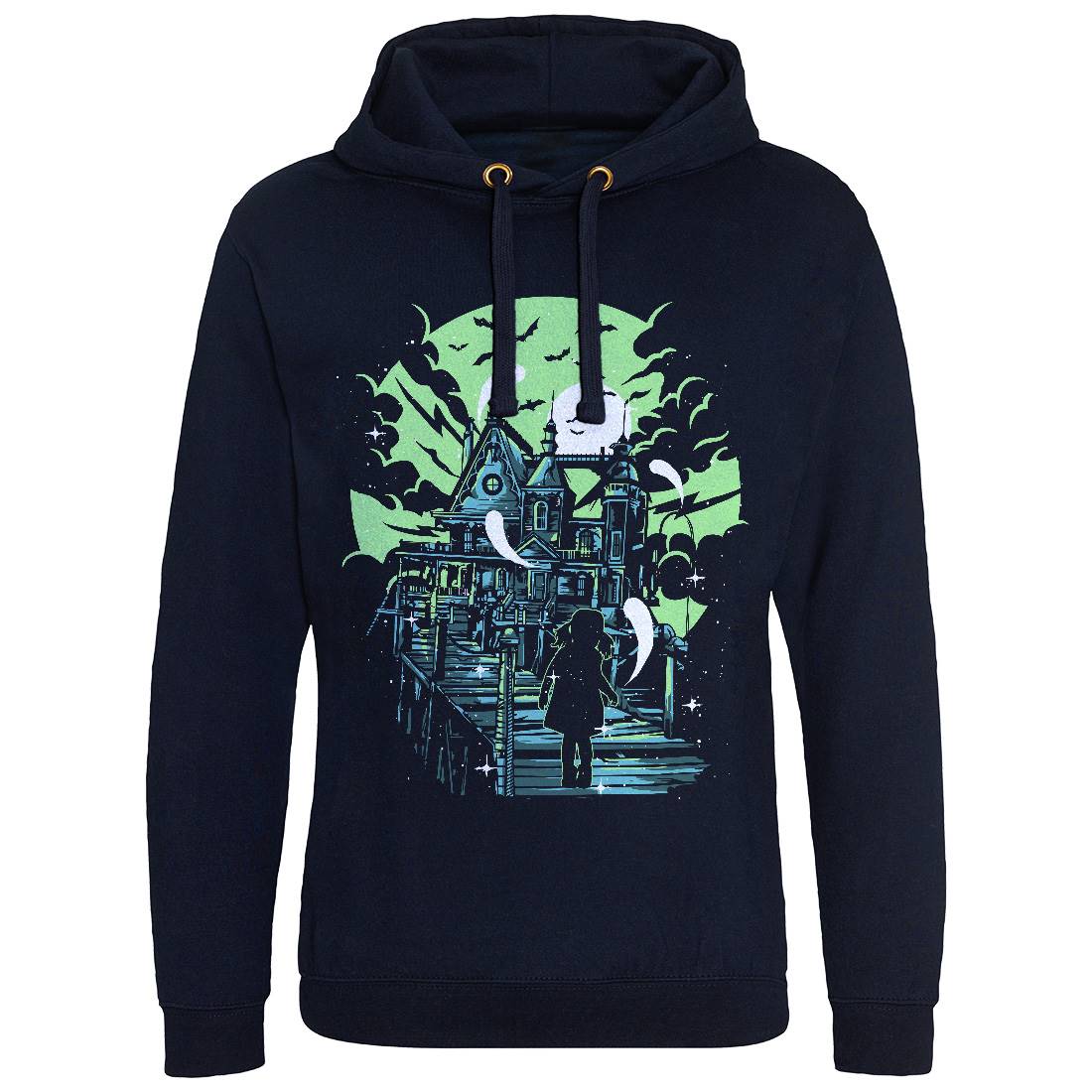 Haunted House Mens Hoodie Without Pocket Horror A542