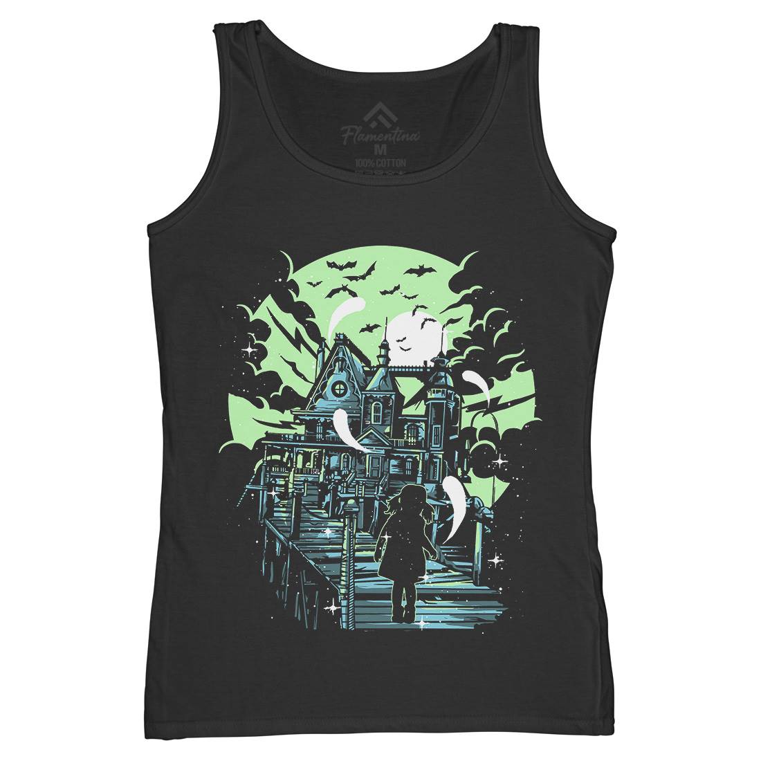 Haunted House Womens Organic Tank Top Vest Horror A542
